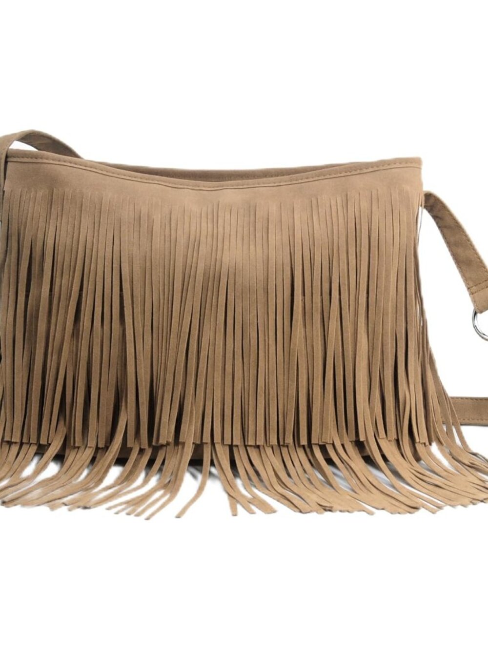 Tassel Faux Suede Leather Hobo Cross Body Shoulder Bag Womens Sling Bag